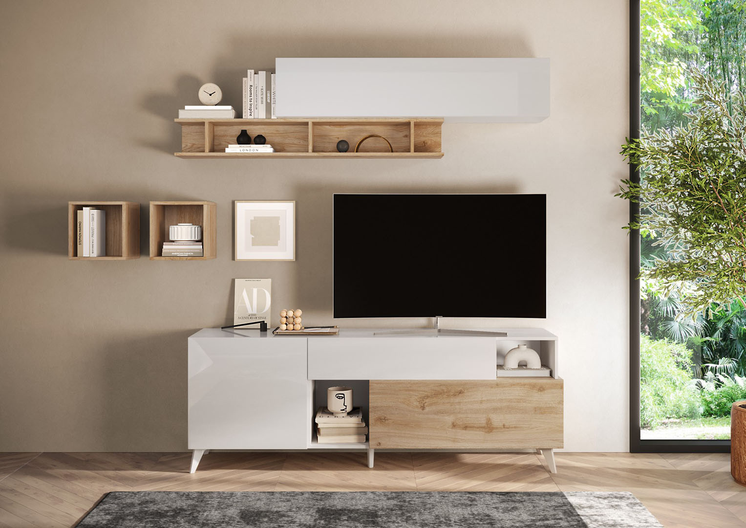 meuble tv bois clair