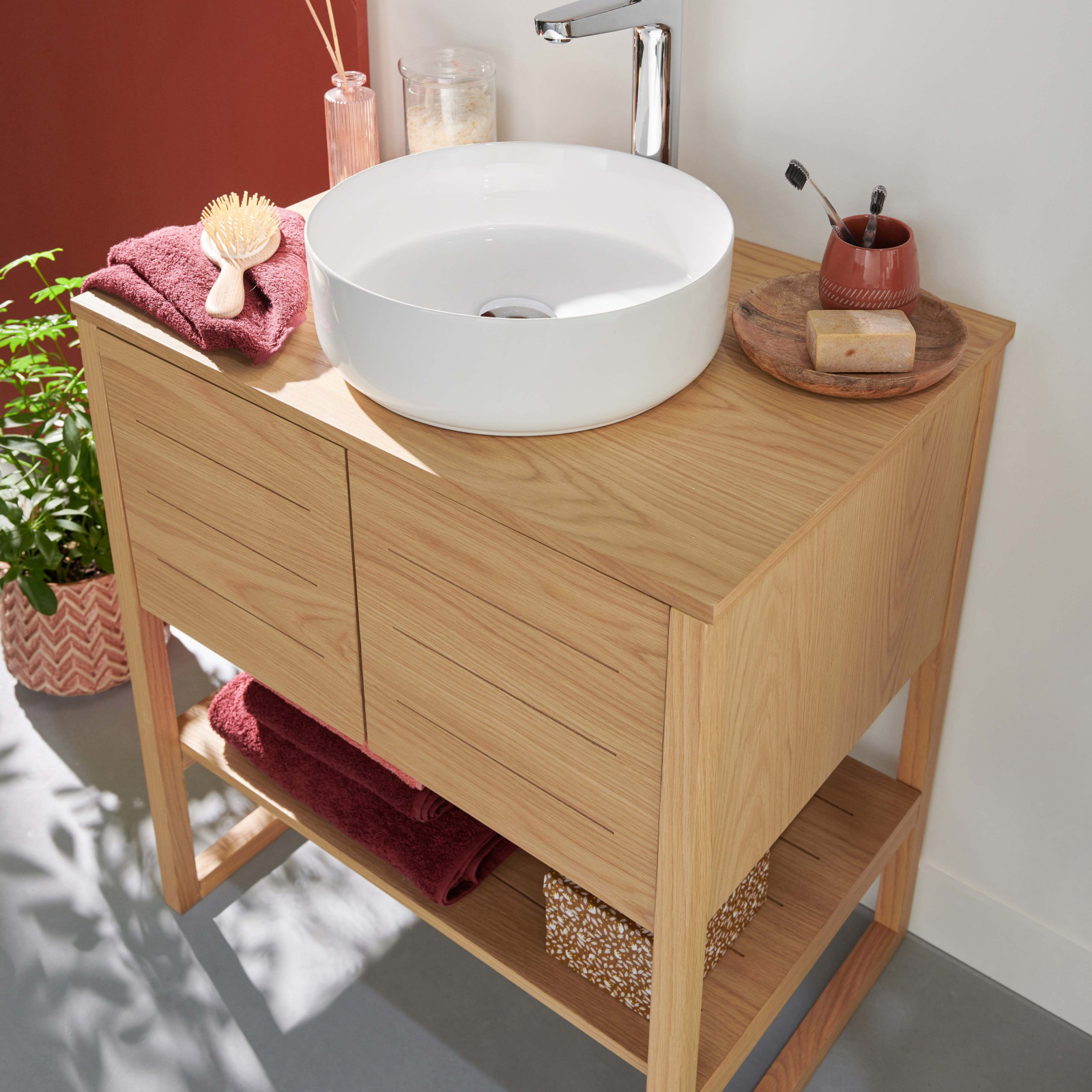meuble vasque bois
